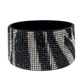 Black silicone protective sleeve with sparkling rhinestones for tumblers and sports bottles - Zebra Pattern Black Silver Rhinestone/Black Sleeve