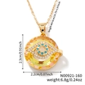 Gold evil eye necklace with yellow crystal pendant and blue micro-inlaid zircon stones - Yellow/N00921-160