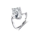 Elegant S925 sterling silver ring with pear and rectangular cubic zirconia stones - Lzr42-p