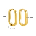 Detail view of 18K gold plated oval earrings with 21mm height and 13.5mm width dimensions - 21mm