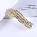 Elegant gold wavy hair clip encrusted with sparkling rhinestones on minimalist card - 4# Rhinestone Wave Gold / 8.2cm Spring Clip