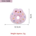 Pink plush rabbit donut cat toy with catnip, soft fabric texture, 8.5cm x 8cm size - Pink Rabbit Doughnut