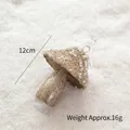 Pendaglio a forma di fungo color champagne con paillettes e perle per albero di Natale - Fungo Champagne Oro
