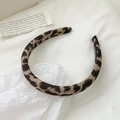 Handmade leopard print headband with sponge padding in classic brown and beige tones - 2cm / Leopard Print