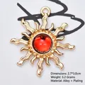 Barocker Sonnenblumen-Anhänger aus Legierung mit rotem Edelstein für DIY-Schmuck - Transparentes Rot