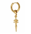 Punk style cross hoop earring in golden finish with ball joint for men and women - Hoop / 1PC / Gold