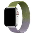 Milanese loop watch band for Apple Watch in gradient green and purple with silver case - 29 Gradient Green-purple / 38/40/41/42mm
