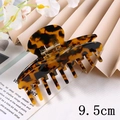 Elegant 9.5cm tortoiseshell acetate hair claw clip for thick hair styling - S205-2 Amber Vintage Leopard
