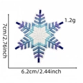 Detailed size view of blue and white snowflake embroidery patch for clothing DIY - Snowflake Patch 36#