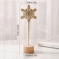 Decorazione a fiocco di neve in metallo dorato su base in legno, altezza 20 cm stile nordico - Fiocco di Neve-Oro