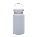 Matte light blue 650ml stainless steel sports water bottle with portable handle lid - Light Gray