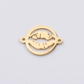 Detalle macro de un conector de colgante dorado con forma de labios para joyería DIY - Estilo de Labios Huecos / Dorado