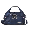 Navy blue camouflage oxford cloth travel handbag with multi-layered zipper pockets - Camo Blue