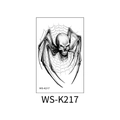 3D realistic spider and skull waterproof tattoo sticker in black and white style WS-K217 - Skeleton Spider Gothic Style (WS-K217)