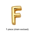Polished gold-plated 3D letter F charm pendant for DIY jewelry, chain excluded - Letter F