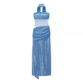 Elegantes blaues Pailletten-Maxikleid mit Neckholder und Taillenausschnitten für die Gala - S / Blau