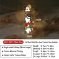 Christmas snowman window static sticker available in five various sizes for holiday decor - Snowman / Small (25x60cm)