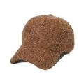Gorra de béisbol de invierno para mujer en felpa marrón caramelo con textura suave - Marrón