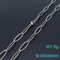 Funkelnde Halskette aus silbernem Edelstahl mit 6g Gewicht und Größe 450x6mm - Silberne Halskette 45cm (KN197647-Z) / 45cmx6mm