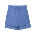 Pantalones cortos de rayas azules y blancas con cordón y aberturas laterales blancas - XS / Shorts / Rayas Azules