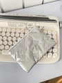 Silver quilted bow pattern coin purse with elegant pearl strap on vintage keyboard - Silver (With Charm)