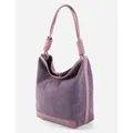 Fliederfarbene Denim-Hobo-Tasche mit geknotetem Gurt und großem Fassungsvermögen - Lila