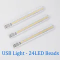 Luce notturna USB con 24 perle LED ad alta luminosità e custodia protettiva trasparente - 24 LED Luce Calda