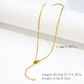 18K gold plated stainless steel 1.2mm box chain necklace with adjustable lobster clasp - 1.2mm Small Box Chain - Gold