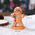 Resin gingerbread man boy figurine with candy cane, Christmas tree ornament 8cm - Resin / Gingerbread Boy - Cane - Small - Kraft Box (7142H-0103)