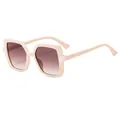 Kids square cream sunglasses with brown gradient lenses and pearl accents - C6-Beige Frame Gradient Tea Lens