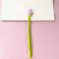 Macro detail of tulip flower pen head resting on a dotted notebook page - 0.5mm Black Ink / Pink (Color Changing)