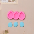 Detailed view of pink 3-cavity strawberry silicone mold for fondant and chocolate DIY - 3-Hole Fruit Style / Pink