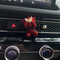Red bear car aromatherapy ornament with white wings on car air vent dashboard - Red Winged Bear (No Scent)