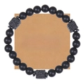 Matte black stone beaded bracelet with volcanic rock on a message gift card for men - To My Man
