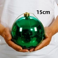 Große glänzende grüne Weihnachtskugel 15cm Durchmesser als Baumschmuck Dekoration - Glänzender Stil / 1 Stück (15cm) / Grün