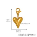 Polished gold stainless steel heart pendant necklace for women with size measurements - Gold Polished Heart Pendant (D157)
