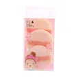 Set van 3 ultrazachte roze ronde make-up poederdonsjes in transparante verpakking - Set van 3 / Roségoud