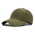 Army green six-panel baseball cap in premium cotton twill with curved visor - Army Green