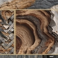 Brown and grey wood texture DIY scrapbook paper pad with 12 vintage designs, 24 sheets - R2567 24 Sheets