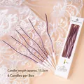 Pack of 6 metallic purple spiral birthday candles with holders on lace background - Rose Gold Curve Spiral Candle 6Pcs