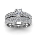 Elegant twisted rope heart-shaped zircon ring set in white metal with pavé details - US 7 / Silver White Rhinestone
