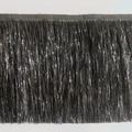 Frangia di 20cm in nastro lamé nero e argento per costumi e decorazioni festive - Nero