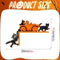 Dimensions détaillées du décor d'angle de porte d'Halloween avec chat et citrouille - MZ781A Gauche