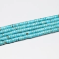 Close-up of natural blue turquoise heishi disc beads for DIY jewelry making - 3x6mm (110pcs) / Turquoise
