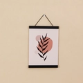 Colgador magnético de madera negra para póster con lienzo de planta abstracto de estilo nórdico - 21cm / Negro