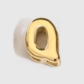 Shiny gold-colored puffed bubble letter Q pendant charm for DIY handmade jewelry making - Letter Q / Gold