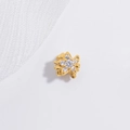 Exquisite S925 sterling silver golden flower bead with sparkling zircon for DIY jewelry - Star Style / Gold
