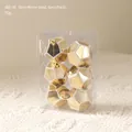 Set of 6 gold geometric Christmas ornaments with metallic finish in a clear box - Gold Mirror Geometric Balls (6cm 6 Pieces Set)