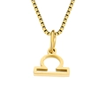Golden Libra zodiac sign pendant with a delicate box chain for couple necklaces - Libra / Gold