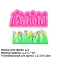 Pink silicone fence and flower mold for fondant cake decorating and DIY crafts - 2# Pink - Flower Fence